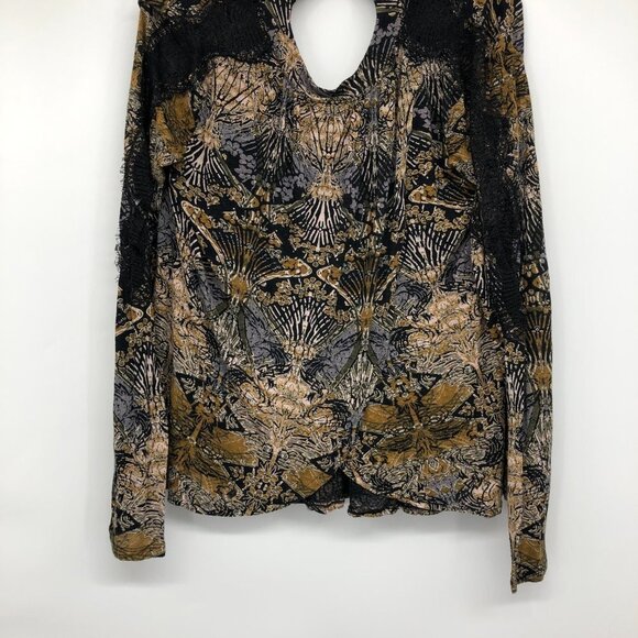 Free People Sepia Toned New World Jersey Nouveau flowy cross front Top size S - Picture 7 of 16